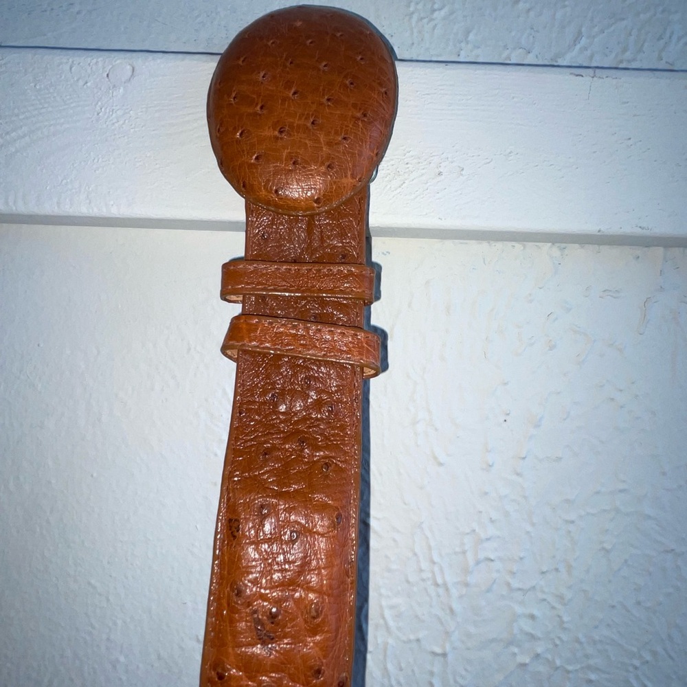 Authentic ostrich leather mens belt